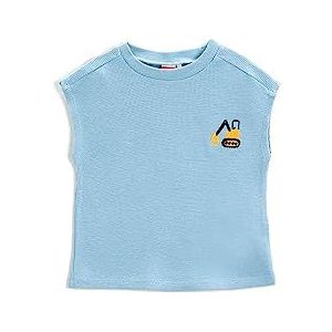 Koton Babyboy Dinosaur Gedrukt Detail Mouwloos T-shirt Textured Crew Neck, blauw (655), 12-18 Maanden
