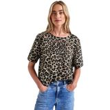 Street One - Dames Blouse - Zwart - Linnen-Katoenmix