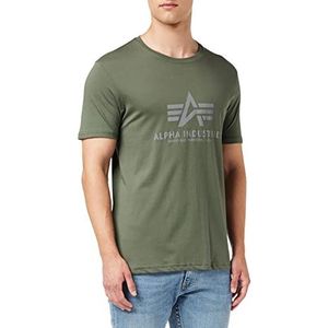 Alpha Industries Basis T-shirt Reflecterende print voor mannen Dark Olive
