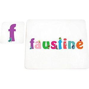 Little helper deken met Coaster illustratieve stijl bont met de naam Meisjesnaam Faustina