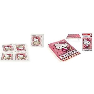 ALMACENESADAN -4785, Pack Hello Kitty, bestaande uit 20 papieren servetten, 33 x 33 cm, tafelkleed 120 x 180 cm, ideaal voor feestjes en verjaardagen. (8435510347857)