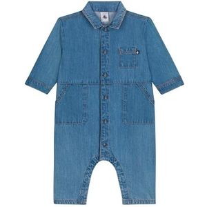 Petit Bateau Denim overall, lang, 6 m, DENIM LICHT, 6 Maanden