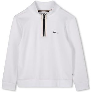 BOSS J52359 Trui voor jongens, Wit, 4 Jaren