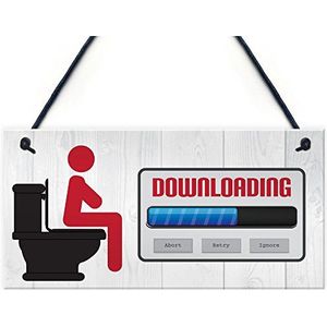 RED OCEAN Downloaden Grappige Nieuwigheid Toilet Deur Opknoping Teken Huis Warming Badkamer Geek Wall Art Decor Plaque