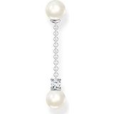 Thomas Sabo Dames enkele oorbel parel met witte steen 925 sterling zilver H2212-167-14, Eén maat, Sterling zilver, Zirkonia