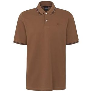 bugatti Poloshirt voor heren, basic, korte mouwen, moderne pasvorm, 70-cognac, L