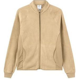 Champion Legacy Women Micro Polar Fleece Sweatshirt met volledige rits, L, lichtbruin, Lichtbruin, L