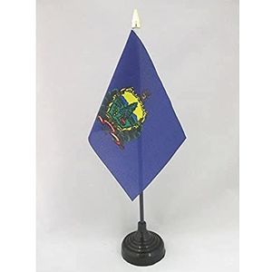 Vermont Table Vlag 15x10 cm - US state of Vermont Desk Vlag 15 x 10 cm - gouden speerblad - AZ FLAG
