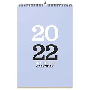 Officiële mooie kleuren minimalistische kalender 2022, 2022 A3-kalender, 30,5 cm x 41,5 cm vierkante wandkalender 2022, klassieke kalender 2022, spiraal gebonden kalender 2022, flipkalender 2022