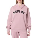 REPLAY Dameshoodie met logo, Powder Rose 465 (roze), M