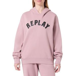 REPLAY Dameshoodie met logo, Powder Rose 465 (roze), M