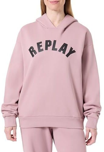 REPLAY Dameshoodie met logo, Powder Rose 465 (roze), M