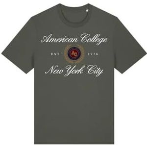 AMERICAN COLLEGE USA T-shirt, kaki, 12 jaar, casual, Groen, 12 Jaar
