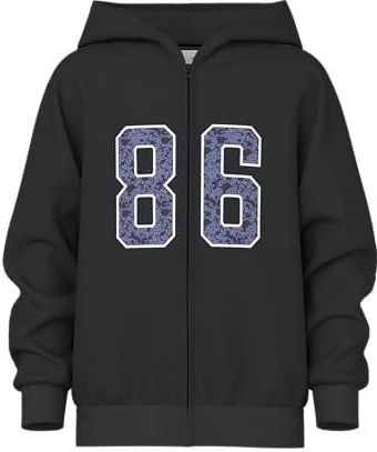 NAME IT Nkfvenus Nreg Sweat Card Wh Bru, zwart, 134-140