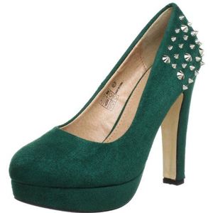 Buffalo Girl 325393R SY SUEDE 140872 Damespumps, turquoise groen 19, 41 EU