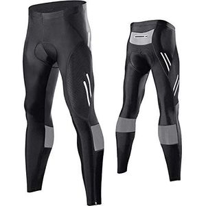 MEETWEE Lange fietsbroek voor heren, 3D-gel gevoerd, ademend, compressie-onderbroek voor mountainbike, fiets, Grijs, M