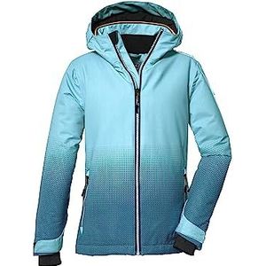 killtec Meisjes Waterdichte ski-jas/functioneel jack met capuchon en sneeuwvanger KSW 183 GRLS SKI JCKT, light turquoise, 140, 39905-000