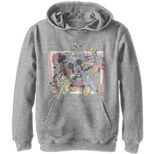 Disney Characters Break Out Boy's Hooded Pullover Fleece, Athletic Heather, Small, Weiß, S