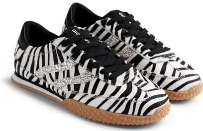 Gioseppo - Halstad - Sneakers - Dierenprint - Leer met Bontlook - Platformhoogte 2 cm