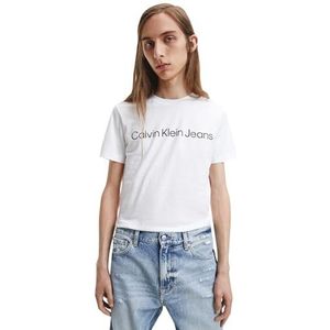 Calvin Klein Jeans S/S T-Shirts Helder Wit, Helder Wit, 3XL grote maten tall