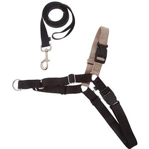 PetSafe Easy Walk-tuigje, anti-trek-hondenharnas, vermindert verstikking en hoesten, met 1,8 m riem, maat XL, zwart