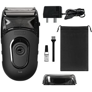 Wahl Li Compact scheerapparaat, baardscheerapparaat, elektrisch scheerapparaat voor mannen, wasbaar scheerhoofd, gemakkelijk schoon te maken, flexibele folies, close cut, kleine scheerapparaten voor reizen, zwart