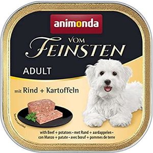 animonda Vom Feinsten Volwassen Hondenvoer, natvoer voor volwassen honden, met rundvlees + aardappelen, 22 x 150 g