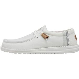 HEYDUDE Wally Break Stitch Wally Slip-On schoenen voor heren, wit, 44 EU