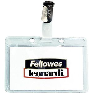 Fellowes L453TR ID-kaarthouder kristal clip van kunststof, transparant, 100 stuks
