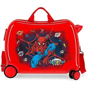Spiderman Pop Kinderkoffer, Spiderman, rood, 50 x 38 x 20 cm, Rood, 50x38x20 cm, kinderkoffer