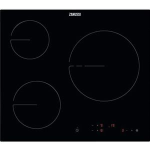 Zanussi ZHRN639K keramische kookplaat, 3 kookzones, akoestisch alarm, veiligheidsslot, restwarmte-indicator, touch-bediening, frameloos, zwart, 60 cm
