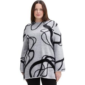 TOM TAILOR - 37086 - Damestrui - Grijs - Geometrisch Knit Patroon