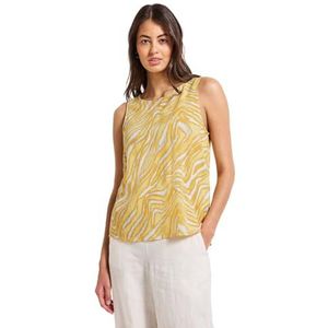 STREET ONE - Damestop - Botercrème Geel - Mouwloos - Knoopsluiting