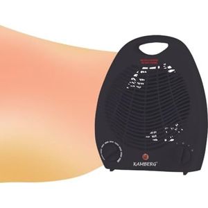 Kamberg - Ventilatorkachel voor badkamer - Ventilatorverwarming - Laag energieverbruik - Stil - 2000 W - Zwart