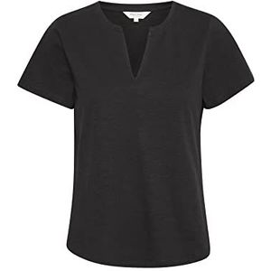 Part Two T-shirt voor dames, regular fit, V-hals, korte mouwen, jersey, Zwart, L