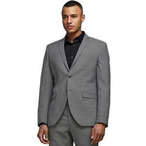 JACK & JONES - Jprsolaris Blazer - Lichtgrijs - Elastaan - Smalle Pasvorm