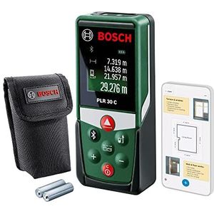 Bosch laser afstandsmeter PLR 30 C (meetafstand tot max. 30 m nauwkeurig, Bluetooth Connectivity, meetfuncties)