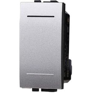 Eendelige schakelaar module 1P 16A 250V zilver compatibel met BTICINO Serie Living - ETTROIT