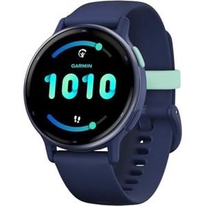 Garmin Vivoactive 5 Music, Smartwatch, Sporthorloge, AMOLED-Scherm, 11 dagen batterij, Sportapps 30+, Meditatie, Garmin Pay, Slaapcoaching, Blue/Blue Metallic