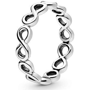 Pandora Moments Vrouwen Sterling zilveren eenvoudige Infinity Band Ring, P½ - Q½ (Manufacturer Size: 58), Metaal, Geen edelsteen