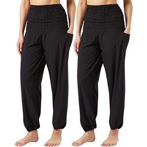 FM London Dames Yoga Broek, Zwart, 6