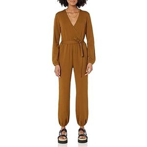Amazon Essentials Gebreide jumpsuit voor dames (verkrijgbaar in grote maten), donkerkastanjebruin, Large