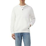 s.Oliver Gestructureerde hoodie met drukknopen en kangoeroezak, wit, L