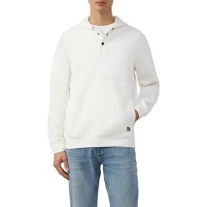 s.Oliver Gestructureerde hoodie met drukknopen en kangoeroezak, wit, L