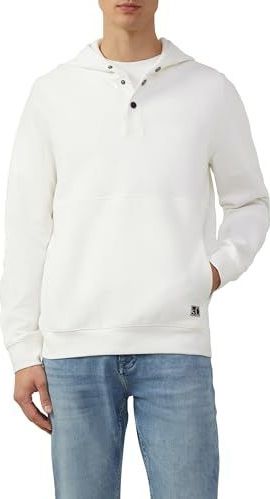 s.Oliver Gestructureerde hoodie met drukknopen en kangoeroezak, wit, L