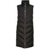 JdY JDYFINNO Long Padded Waistcoat New Noos Vest voor dames, zwart/detail: Silver Zip, M, zwart/detail: zilveren ritssluiting, M