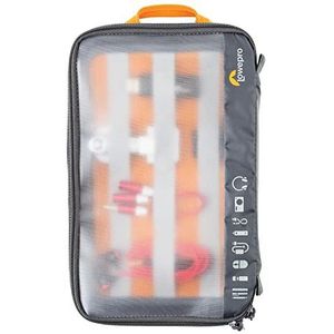 Lowepro GearUp Grote reisbenodigdheden, reiskoffer, reiskoffer voor pc-kabels, adapters, batterijen, opladers, kleine camera's en USB-sticks, laptop-accessoiretas, gemaakt van gerecyclede stof, grijs