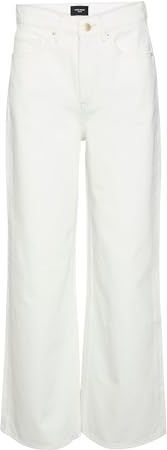 Vero Moda - Vmkathy Shr Wide - Jeans - Sneeuwwit - Losse Pasvorm