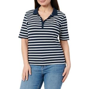 TOMMY HILFIGER Dames ADP 1985 REG PIQUE POLO SS WW0WW45876, Blauw, S, Blauw (Donker Nacht Marine/Ecru Stp), S