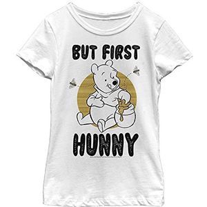 Disney Winnie The Pooh First Hunny Girl's Solid Crew Tee, wit, XS, Weiß, XS